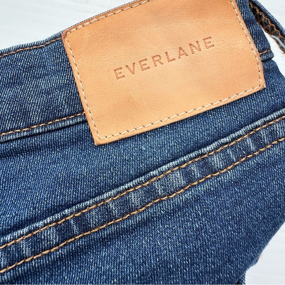 Everlane Blue Denim Jeans with Tan Leather Patch - Picture 4 of 8